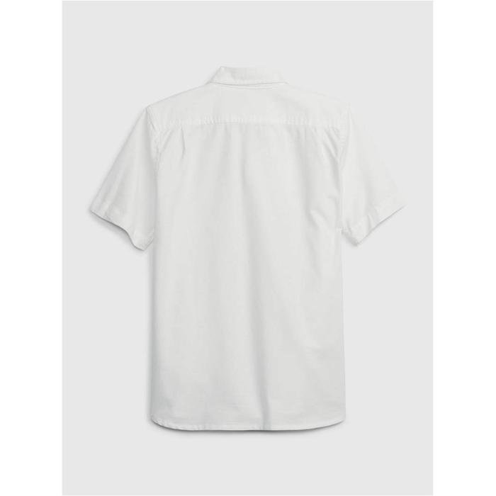 Натуральный хлопок Oxford форменная рубашка с коротким рукавом цвет: Белый