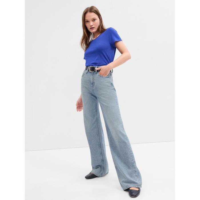 Джинсовые брюки высокой посадки с широкими штанинами Washwell™ цвет: Голубой