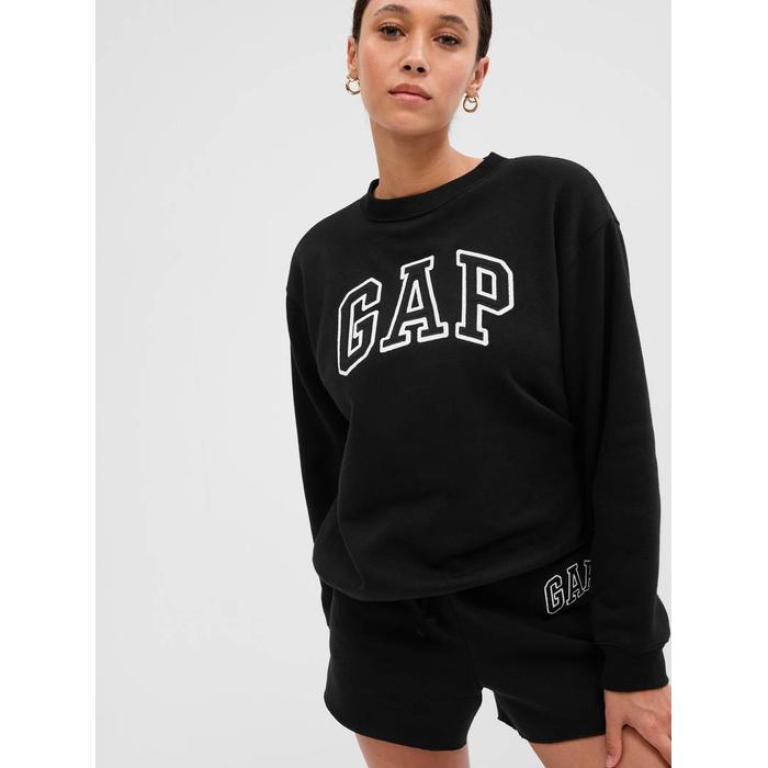 Круглая воротничковая флисовая толстовка с логотипом Gap цвет: Чёрный