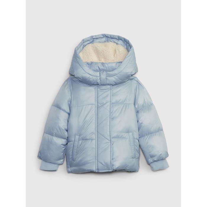 100% переработанное уютное надувное пальто Puffer Надувное 'Cozy' цвет: Голубой