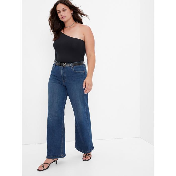 High Rise Stride Wide-Leg Jean Pantolon
