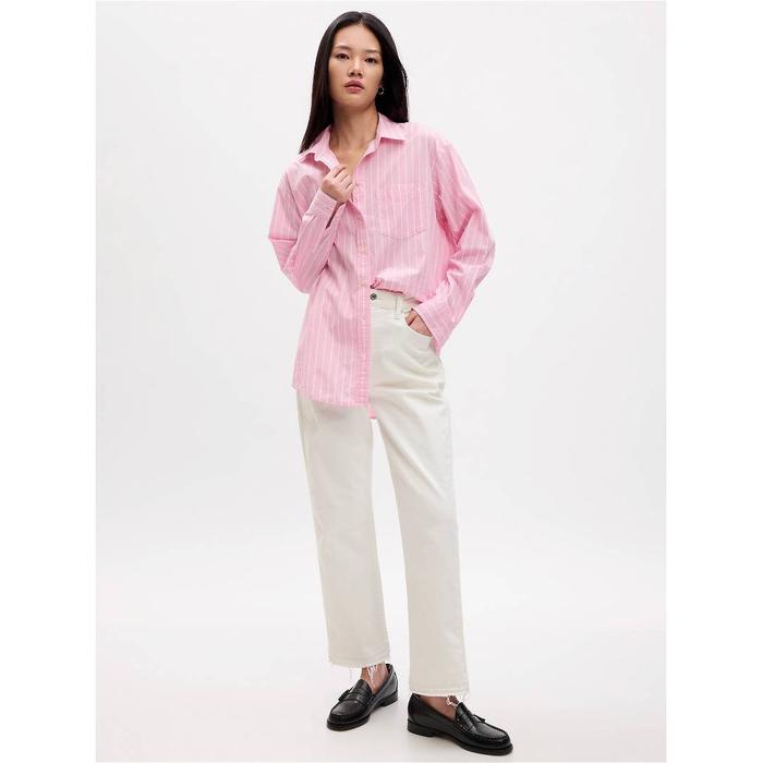 Поплин Большая рубашка цвет: Розовый