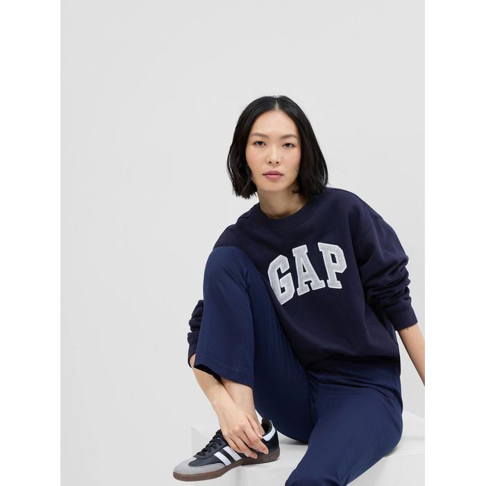 Круглая воротничковая флисовая толстовка с логотипом Gap цвет: Синий