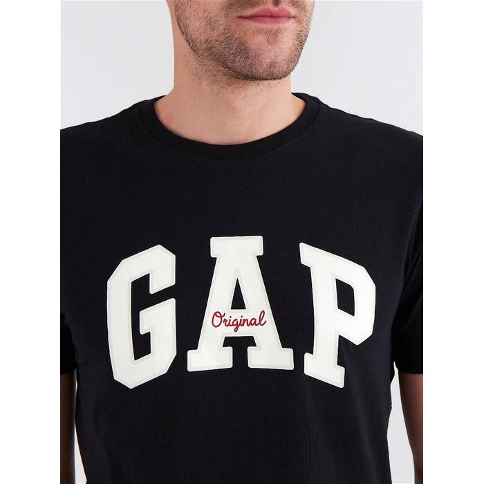 С круглым воротом футболка с логотипом Gap цвет: Чёрный