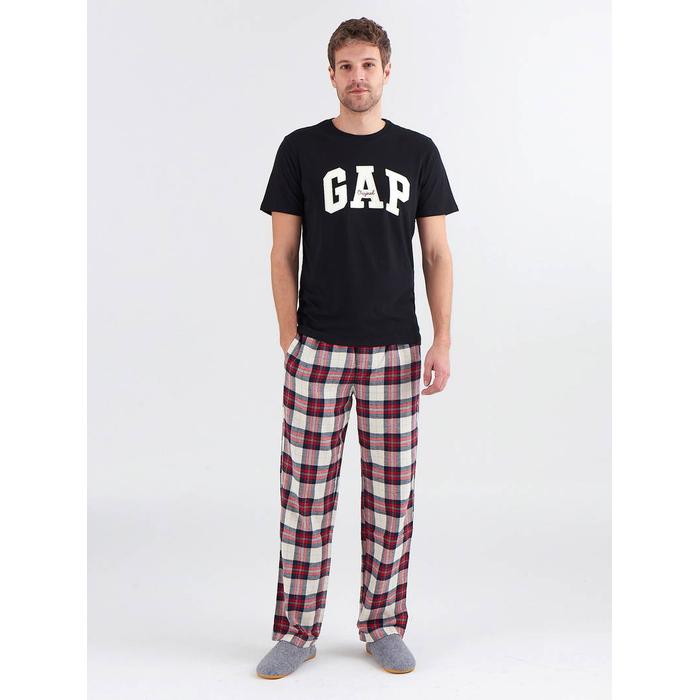 С круглым воротом футболка с логотипом Gap цвет: Чёрный