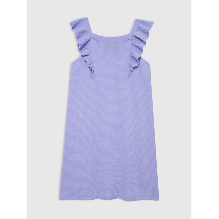 Трикотажное платье с рукавами-оборками цвет: Фиолетовый