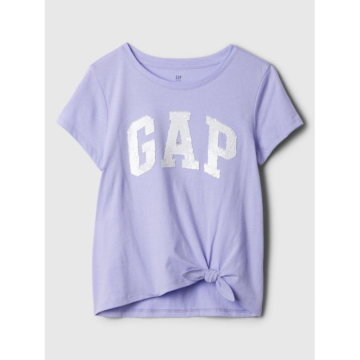 Футболка с логотипом Gap, завязывающая детали цвет: Фиолетовый