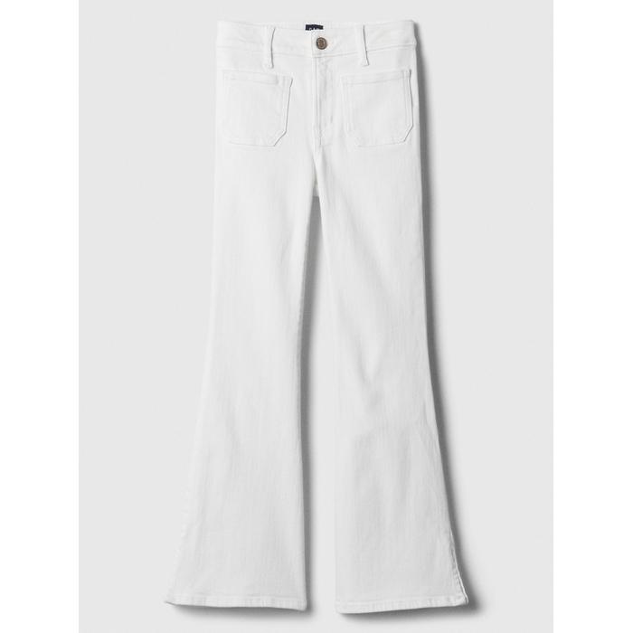 Высокие посадка '70-х расклешенные джинсы цвет: Белый