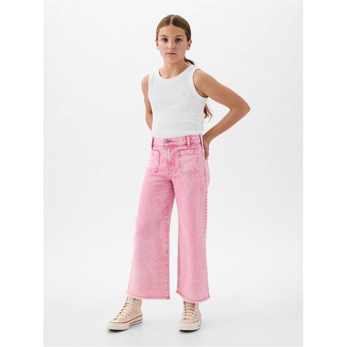 Высокая посадка, широкие джинсы с широкими штанинами и лодыжками цвет: Розовый