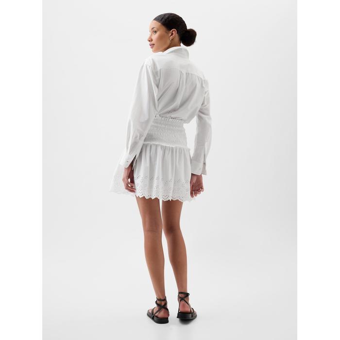 Плиссированная юбка с вышивкой гирляндой цвет: Белый