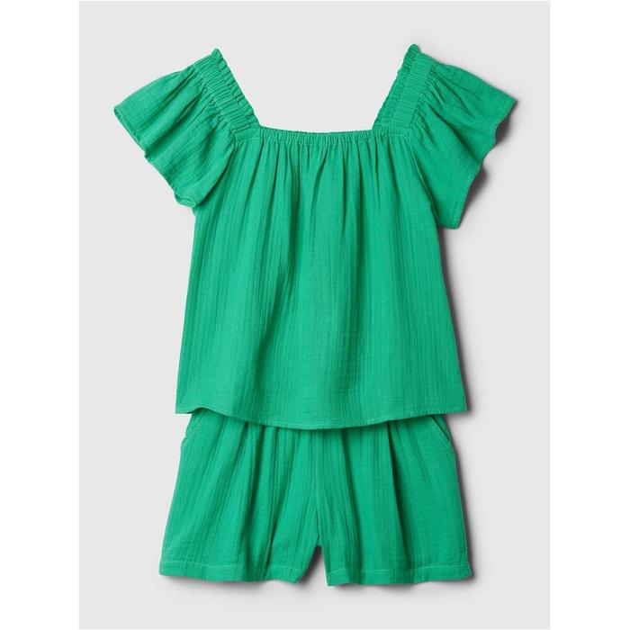 Комплект одежды из марли с морщинками цвет: Зелёный