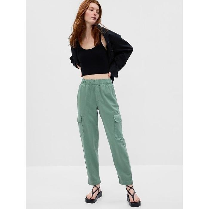 Саржевые брюки-карго цвет: Зелёный