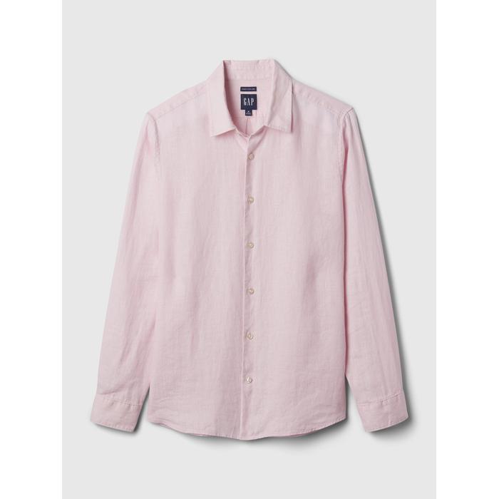 Льняная рубашка цвет: Розовый