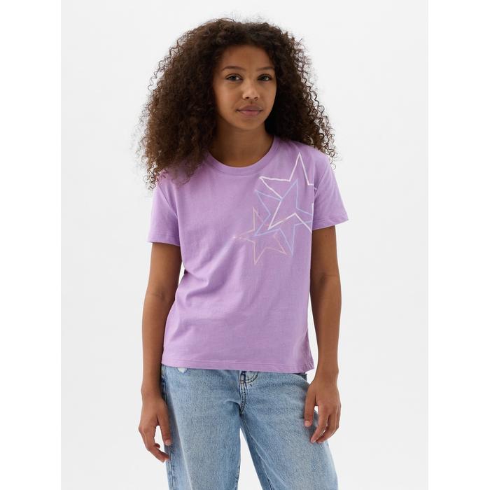 Хлопок натуральный футболка с графическим рисунком цвет: Фиолетовый