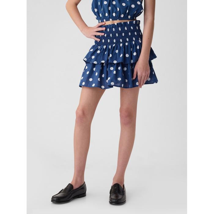 Гофрированная юбка-шорты с рисунком цвет: Голубой
