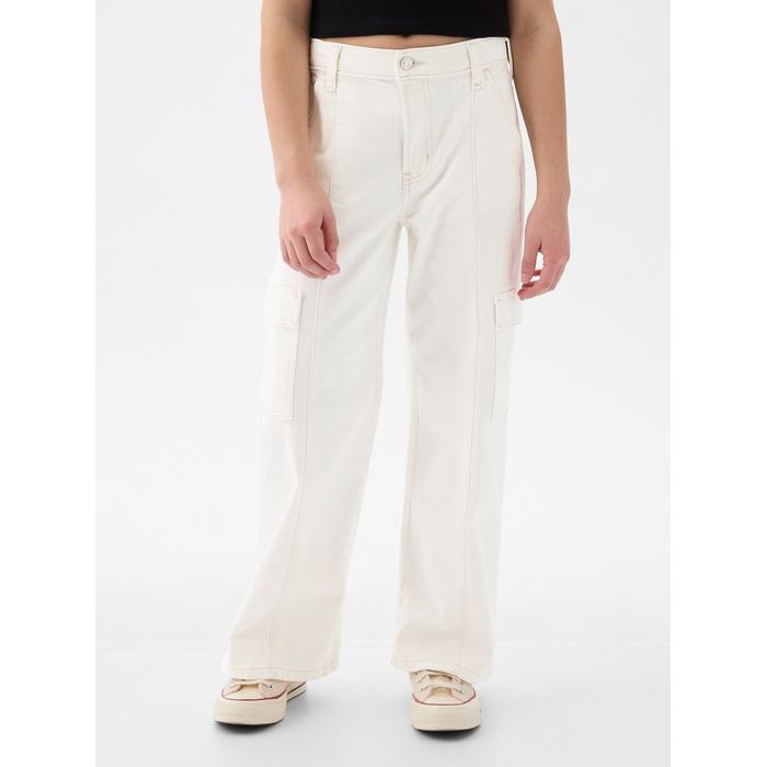 Джинсовые брюки с низкой посадкой и широкими штанинами цвет: Белый