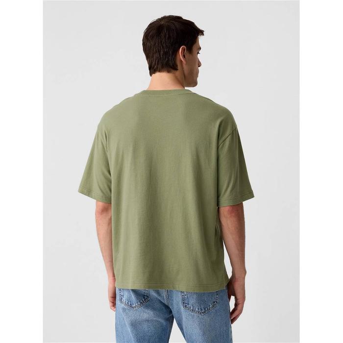 Повседневная мягкая футболка большого размера с карманами цвет: Зелёный