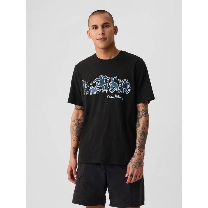 Футболка с рисунком Gap × Keith Haring цвет: Чёрный