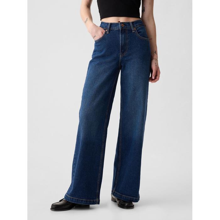 High Rise Stride Wide-Leg Jean Pantolon
