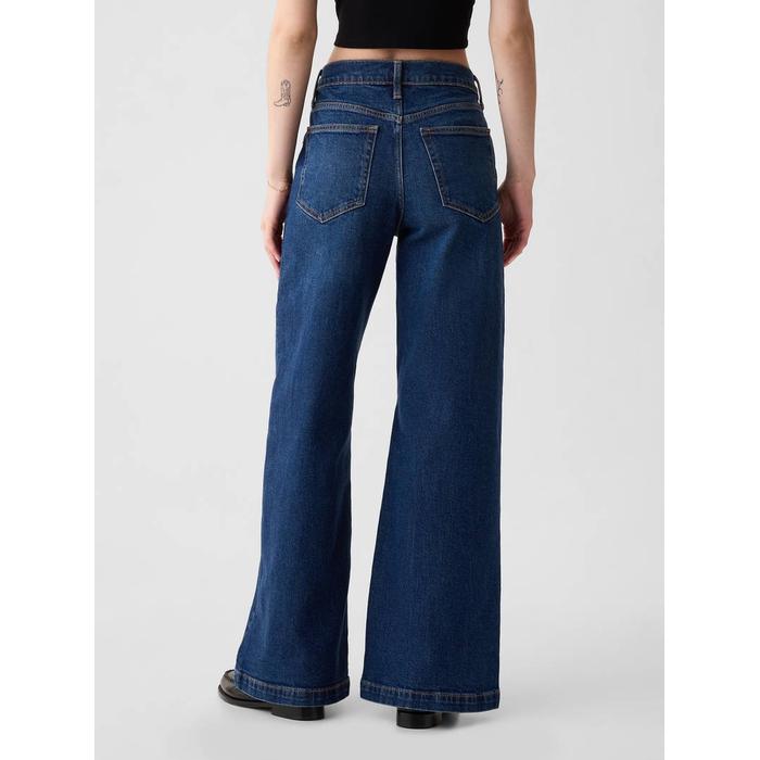 High Rise Stride Wide-Leg Jean Pantolon