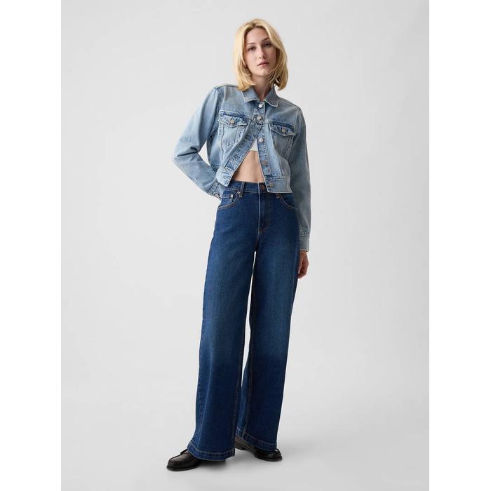 High Rise Stride Wide-Leg Jean Pantolon