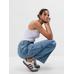 Mid Rise '90s Loose Kargo Jean Pantolon цвет: Голубой