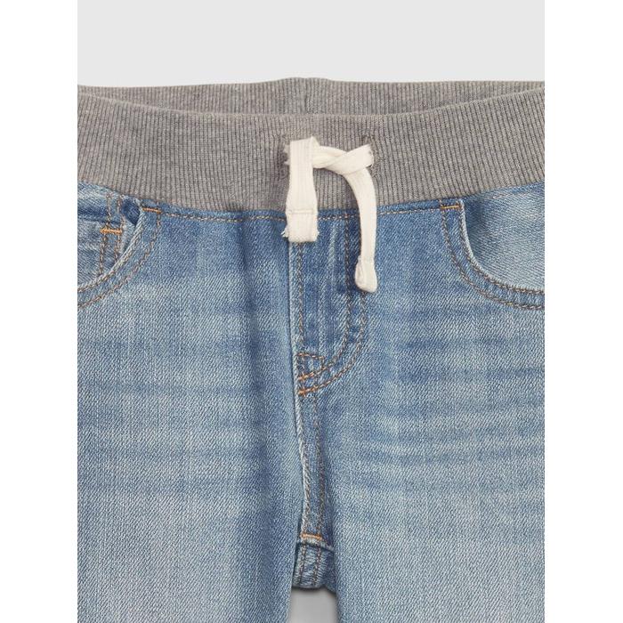 Джинсовые брюки Slim Washwell™ с подтяжками цвет: Голубой
