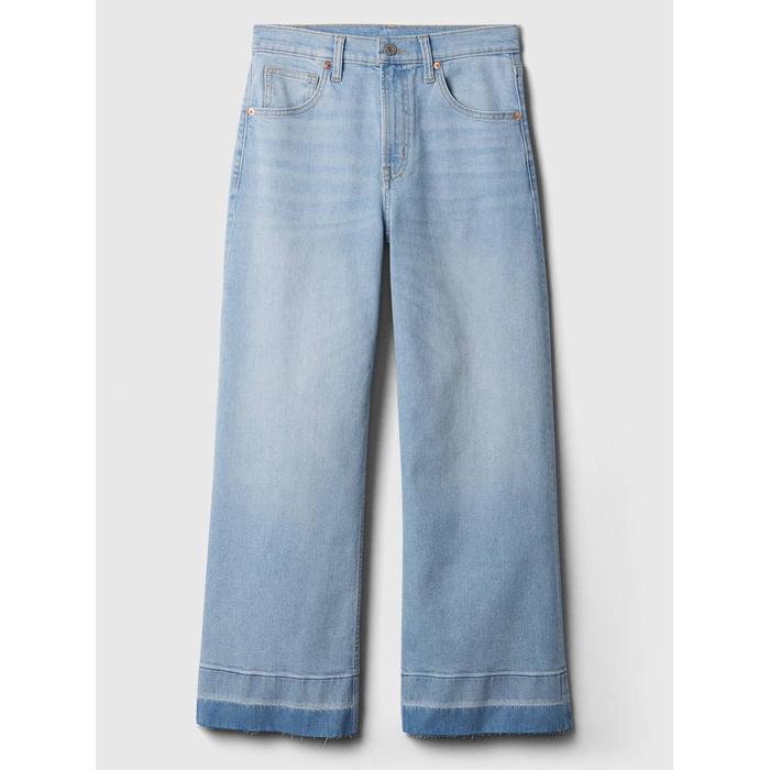 High Rise Wide-Leg Crop Jean Pantolon