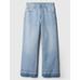 High Rise Wide-Leg Crop Jean Pantolon