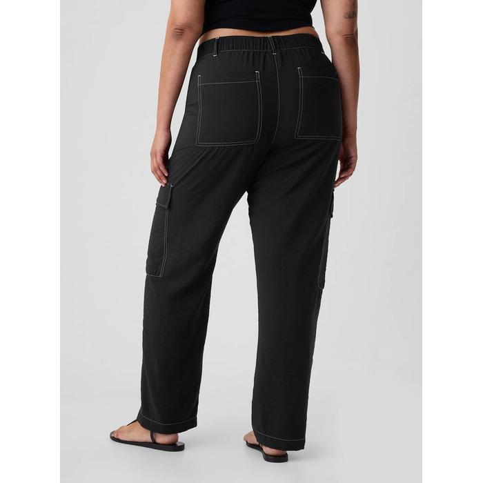 Mid Rise Pull-On Kargo Pantolon цвет: Чёрный