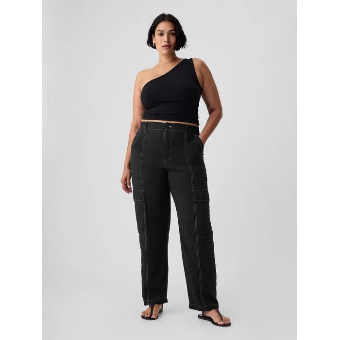 Mid Rise Pull-On Kargo Pantolon цвет: Чёрный