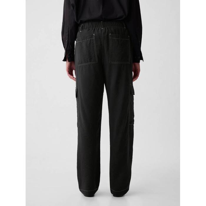 Mid Rise Pull-On Kargo Pantolon цвет: Чёрный
