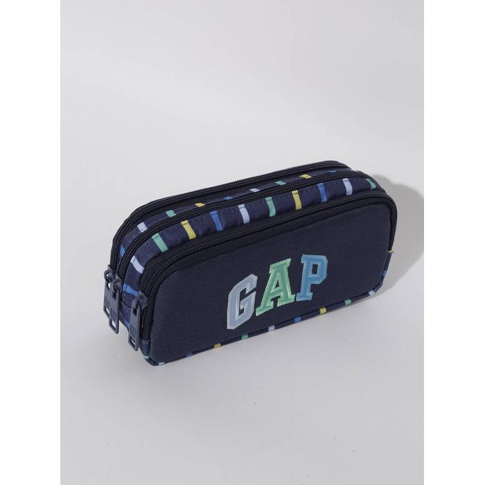 Пенал с логотипом Gap с тремя отделениями цвет: Синий