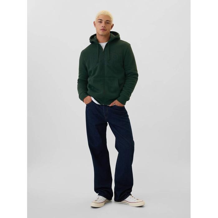 Gap Logo Fermuarlı Sherpa Sweatshirt цвет: Зелёный