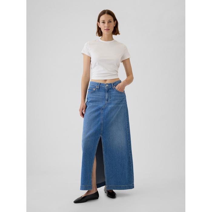 UltraSoft Denim Midi Etek цвет: Голубой