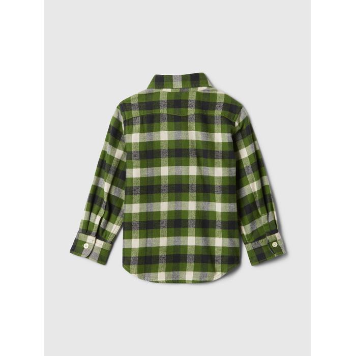 %100 Organik Pamuk Ekose Desenli Flannel Gömlek цвет: Зелёный