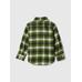 %100 Organik Pamuk Ekose Desenli Flannel Gömlek цвет: Зелёный