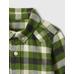 %100 Organik Pamuk Ekose Desenli Flannel Gömlek цвет: Зелёный