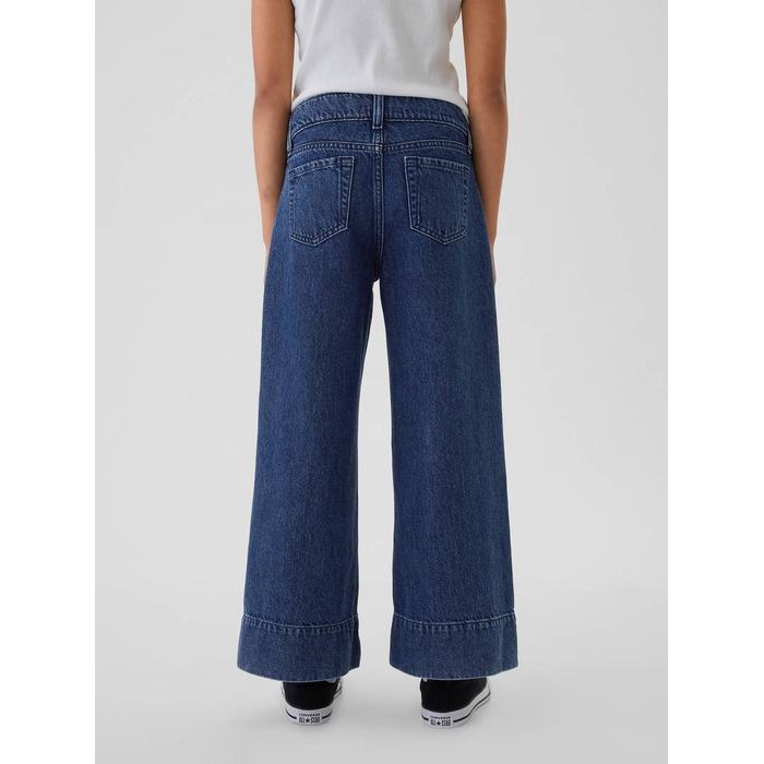 High Rise Stride Wide-Leg Ankle Jean Pantolon цвет: Синий