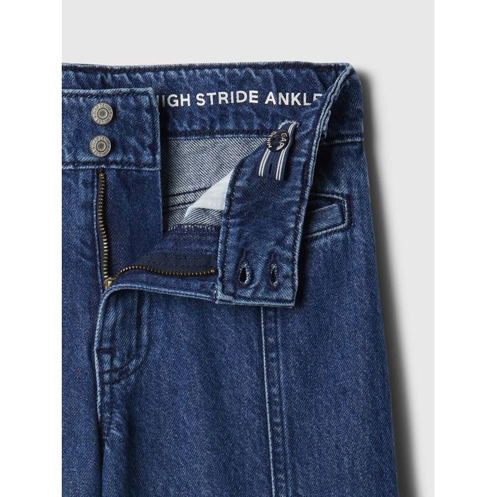 High Rise Stride Wide-Leg Ankle Jean Pantolon цвет: Синий