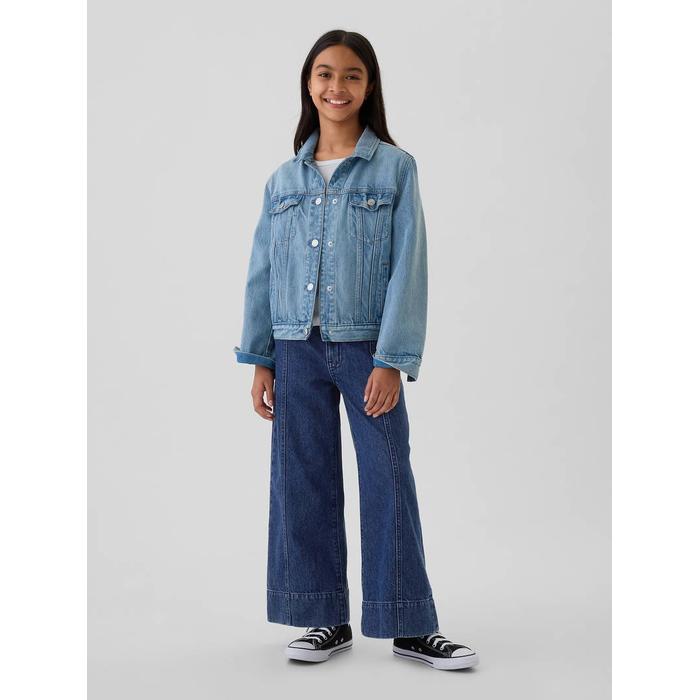 High Rise Stride Wide-Leg Ankle Jean Pantolon цвет: Синий