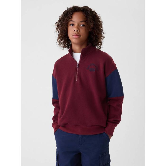 Gap Logo Yarım Fermuarlı Pullover Sweatshirt цвет: Красный