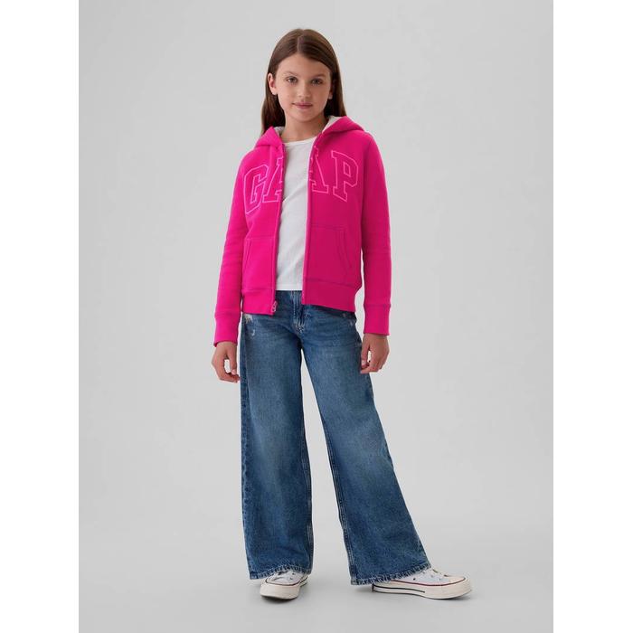 Gap Logo Fermuarlı Sherpa Sweatshirt цвет: Розовый