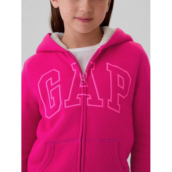 Gap Logo Fermuarlı Sherpa Sweatshirt цвет: Розовый