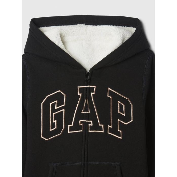 Gap Logo Fermuarlı Sherpa Sweatshirt цвет: Чёрный