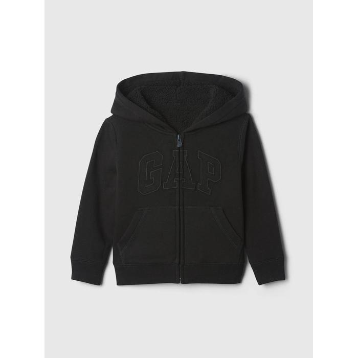 Gap Logo Fermuarlı Fleece Sherpa Sweatshirt цвет: Чёрный