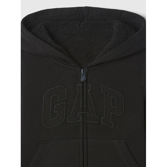Gap Logo Fermuarlı Fleece Sherpa Sweatshirt цвет: Чёрный