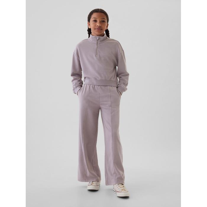 Vintage Soft Yarım Fermuarlı Crop Pullover Sweatshirt цвет: Фиолетовый