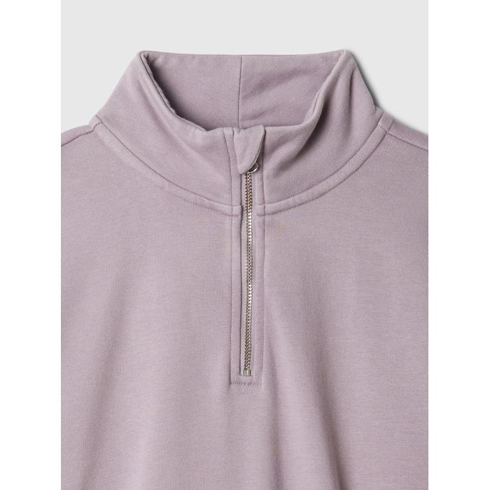 Vintage Soft Yarım Fermuarlı Crop Pullover Sweatshirt цвет: Фиолетовый