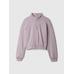 Vintage Soft Yarım Fermuarlı Crop Pullover Sweatshirt цвет: Фиолетовый